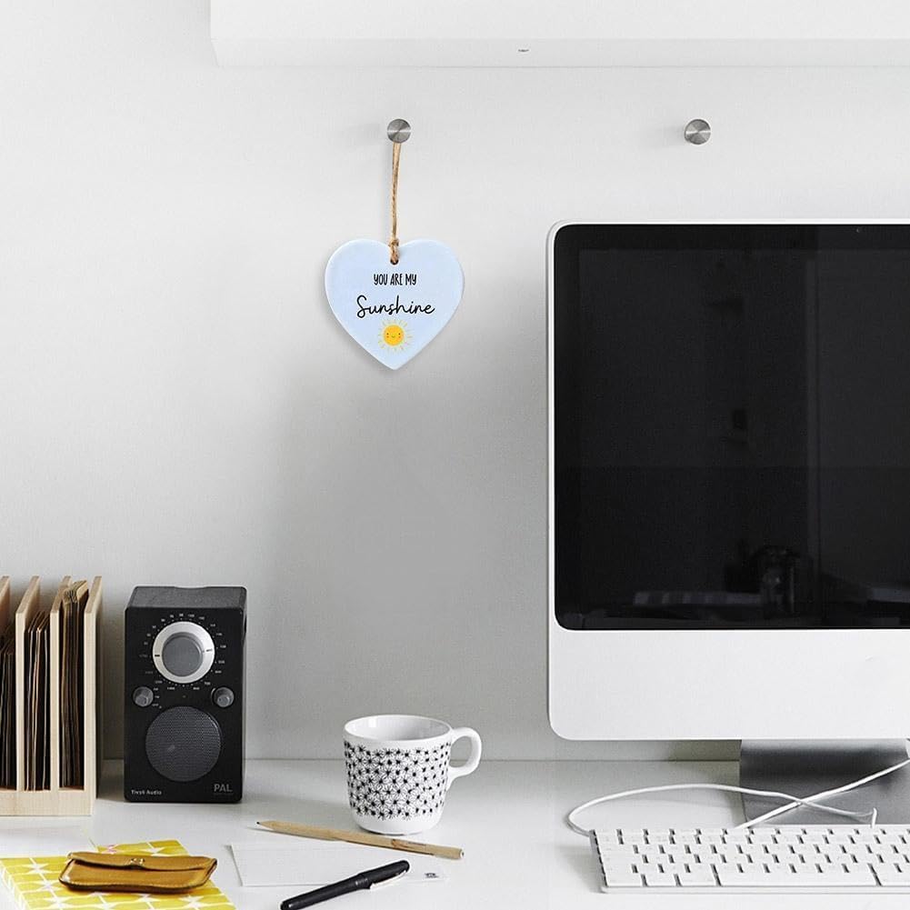 Blue Thank You Ornament Acrylic Heart Sign for Home Decor and Gifts