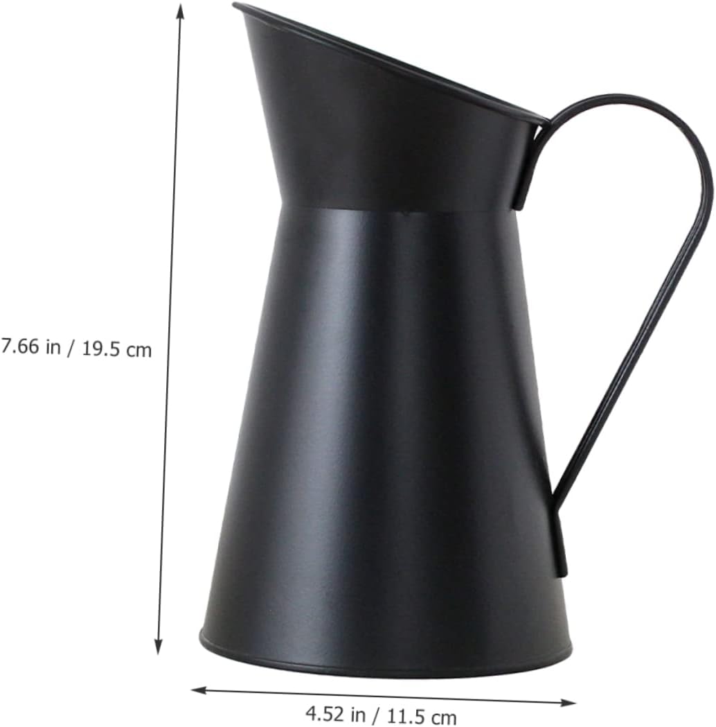 Vintage Iron Vase with Matte Finish Rustic Design