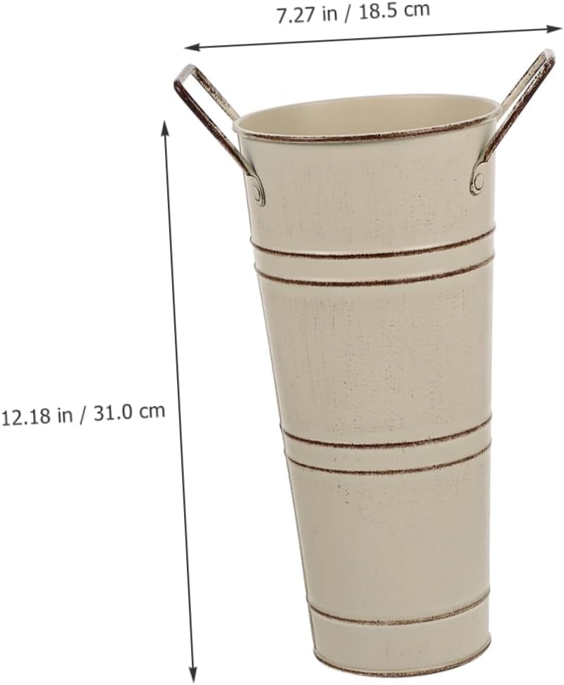 STOBAZA Iron Flower Bucket Vintage Decorative Vase