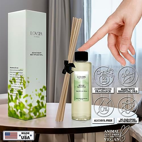 LOVSPA Revive Eucalyptus Reed Diffuser Oil Refill with Replacement Sticks