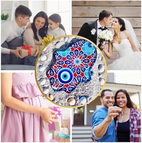 Geometric Hamsa Hand Evil Eye Wall Hanging Decor Protection Good Fortune