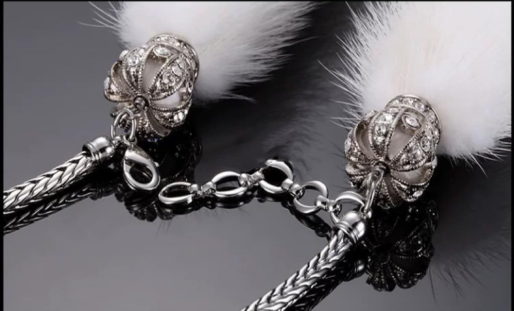 Bling Car Charm Cute Plush Fox Hanging Mirror Ornament