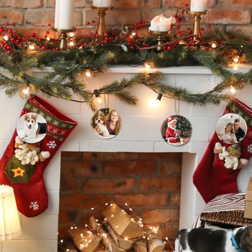 VPJ Sublimation Ornament Blanks - Double Side White Round Porcelain for Heat Press Printing