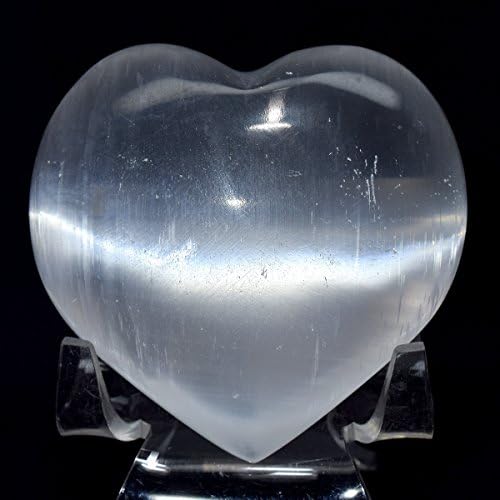25 Inch White Selenite Puffy Hearts 2PCS