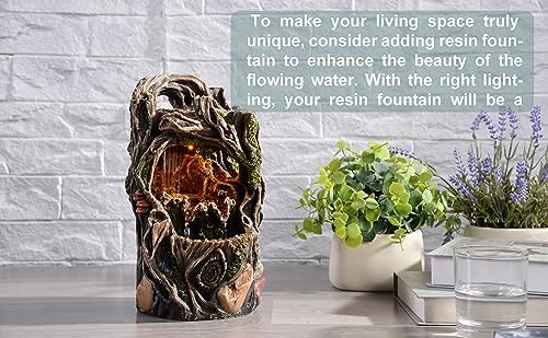 MAOCHI Tabletop Water Fountain with LED Light and Soothing Sound