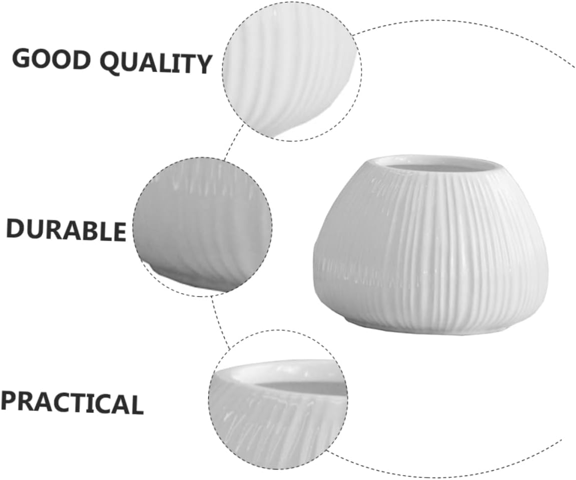 Vertical Striped Ceramic Flower Vase for Home Decor