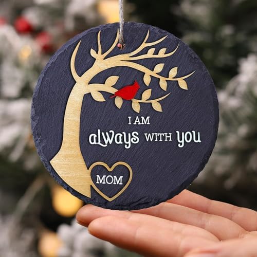Mom Memorial Ornament Stone Sympathy Gift for Loss of Mother Cardinal Im Always with You Christmas Ornament
