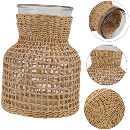 STOBAZA Luxury Grass Woven Flower Vase Natural Home Decor