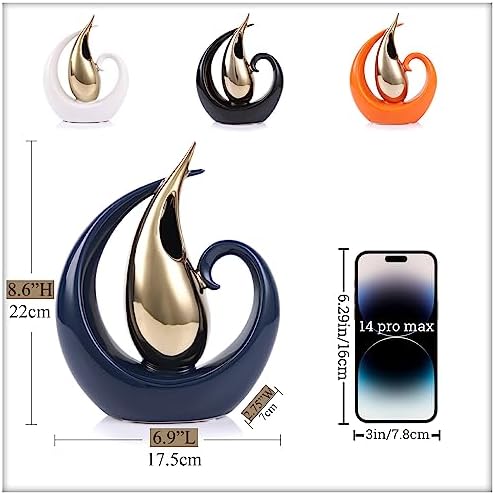 Modern Ceramic Vase Gold and White Decor
