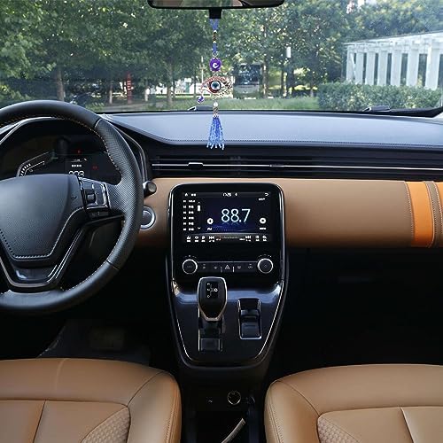 HOMSFOU Evil Eye Car Hanging Ornament Turkish Blue Pendant Decor for Rear View Mirror Window Door Balcony Red