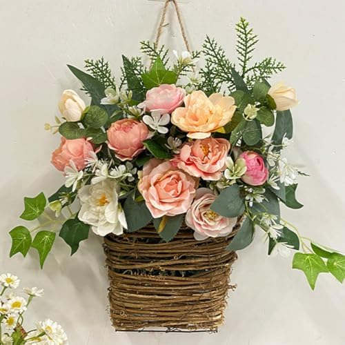 Pink Berry Wildflower Door Decor Wreath