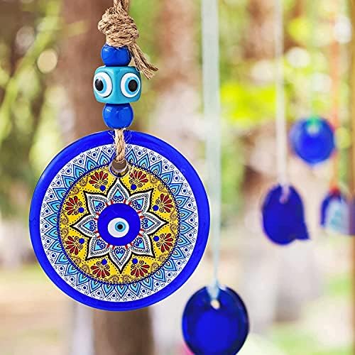 2pcs Blue Glass Evil Eye Wall Hanging Ornament