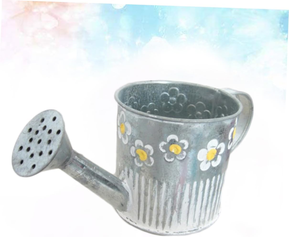 VINTORKY Iron Watering Pot Shape Flower Vase for Home Decor