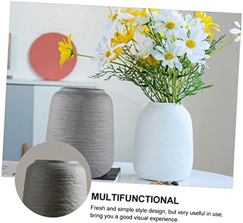 Nordic Style Ribbed Ceramic Flower Vase for Modern Decor