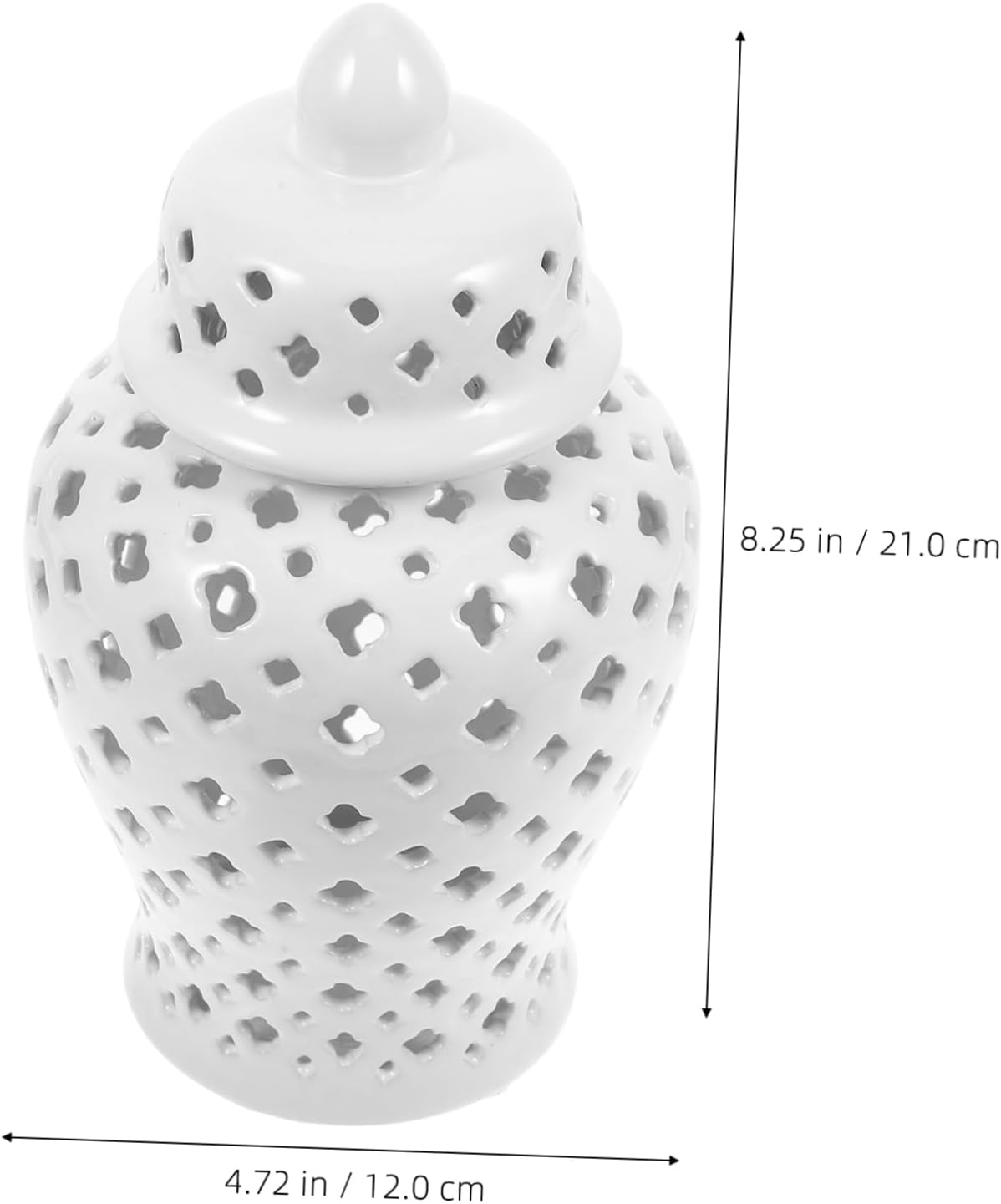 STOBAZA Ceramic Hollow Flower Vase White Vintage Decorative Jar