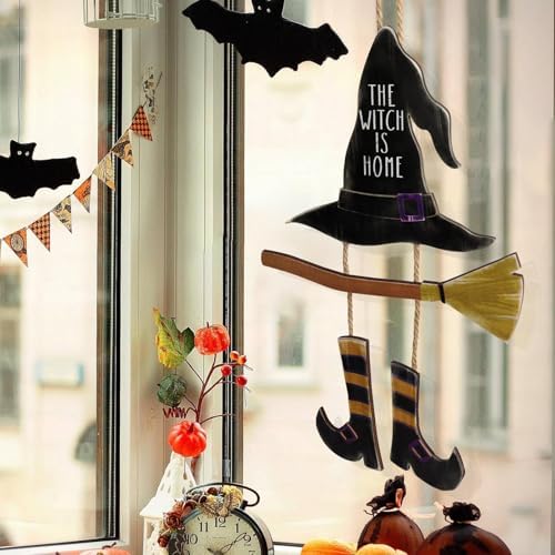 MelonBoat Halloween Witch Door Decor Wreath