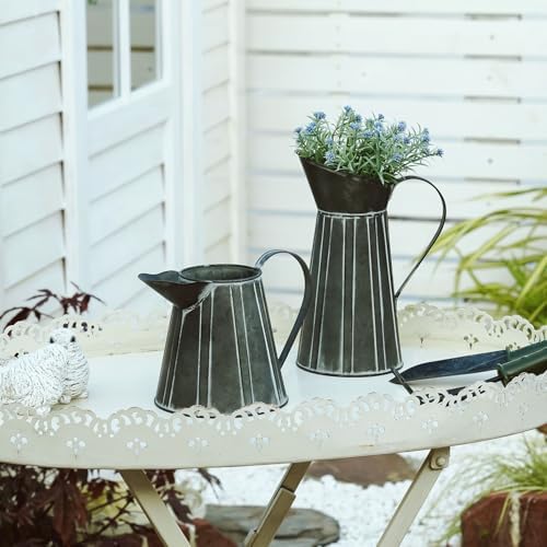 Rustic Metal Milk Jug Vase for Home Dcor