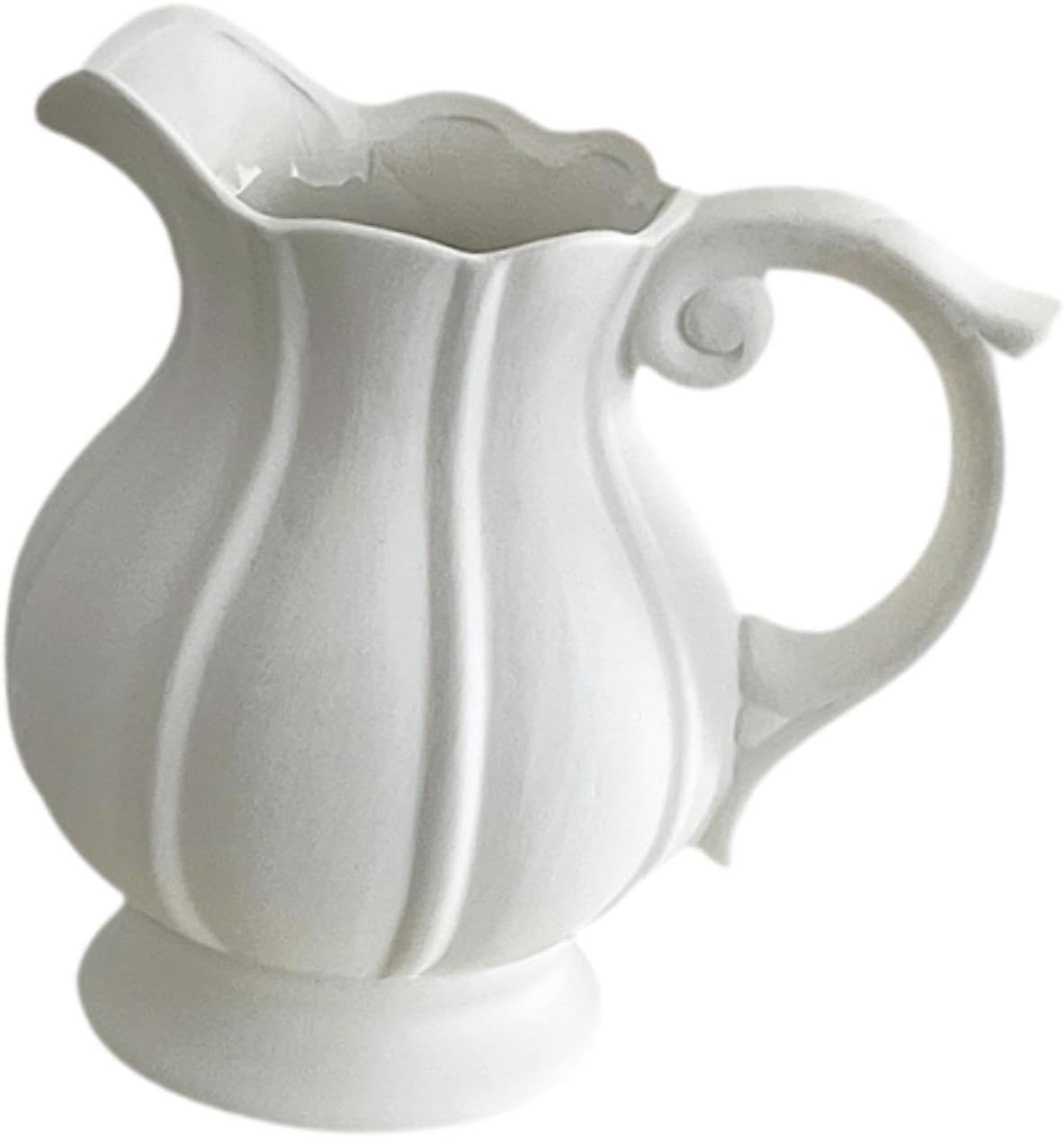 Fenteer Ceramic Flower Vase Jug Pitcher Decorative Vase for Home and Cafe