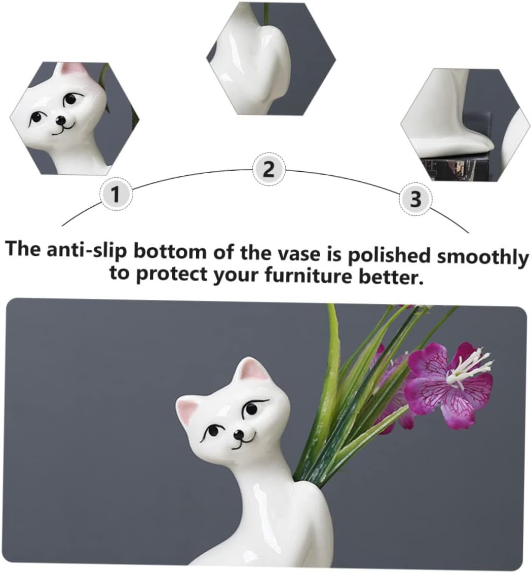 Mini Kitten Ceramic Flower Vase Home Decor