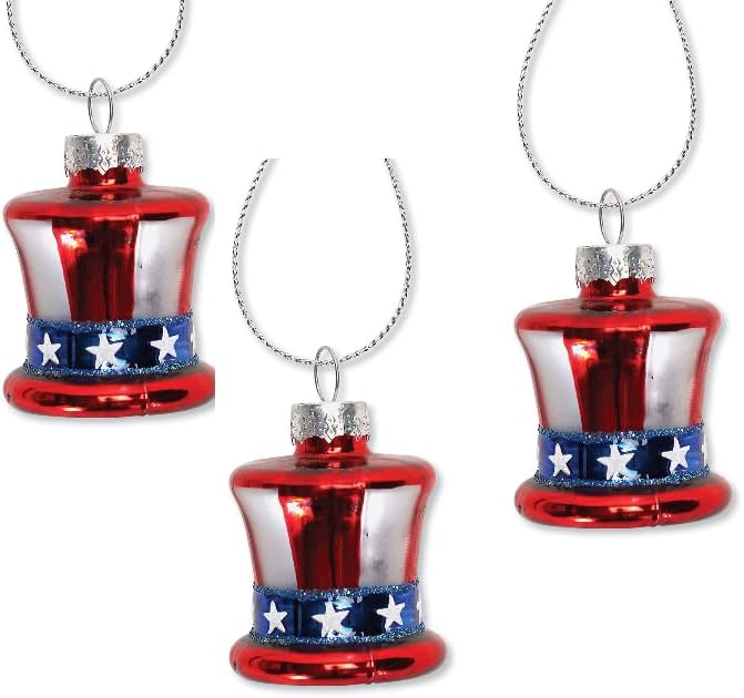 Lillian Vernon Uncle Sam Blown Glass Decorations 12-Piece Set