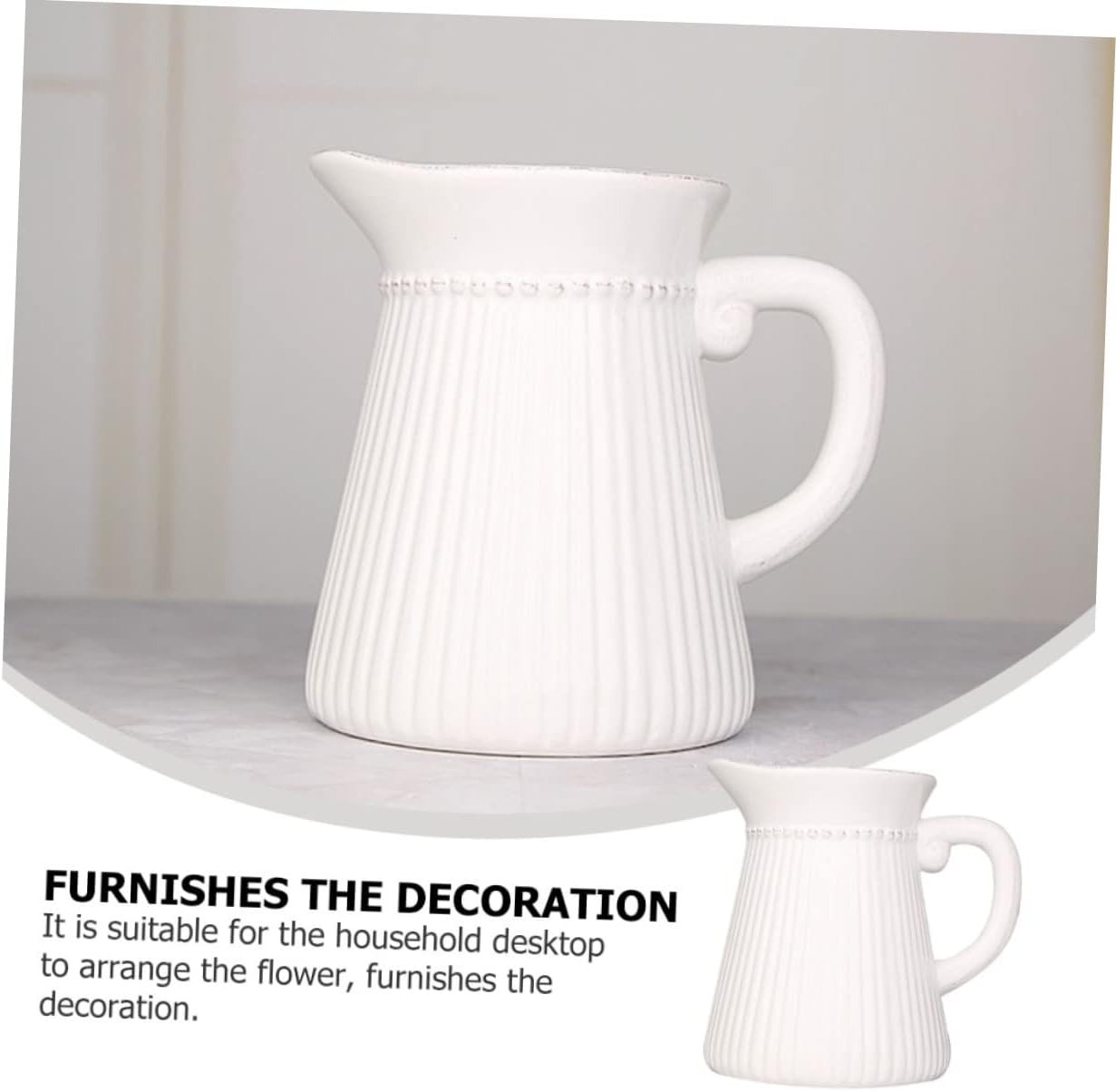 STOBAZA Elegant Ceramic Relief Milk Jug Vase