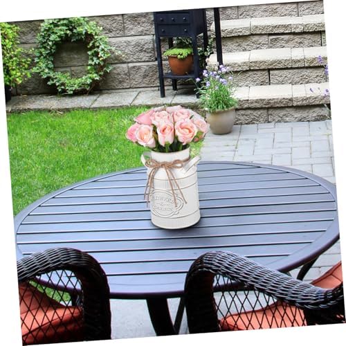 Rustic Galvanized Metal Flower Bucket Vintage Decorative Vase