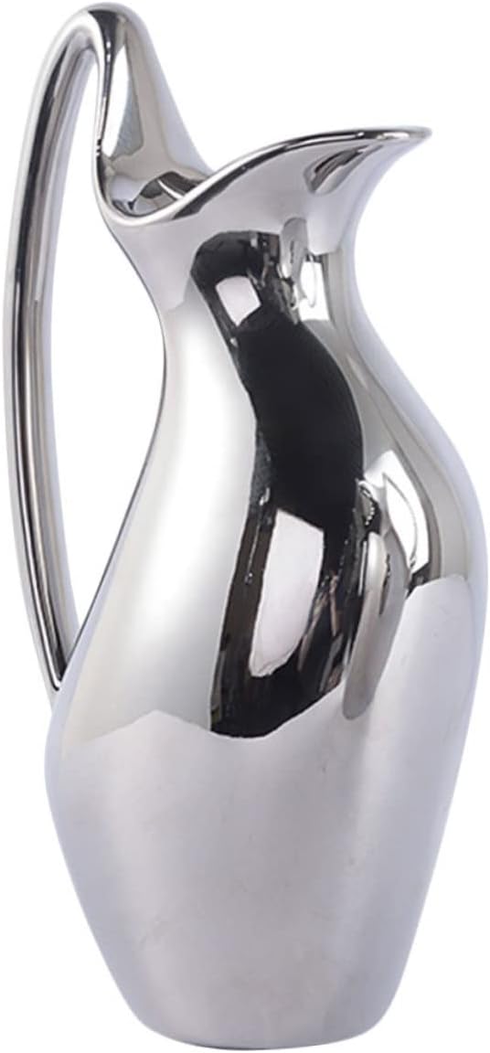 Floral Pitcher Shape Ceramic Decor Statue