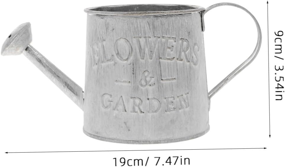 3pcs Vintage Galvanized Metal Flower Vase Watering Can Plant Holder