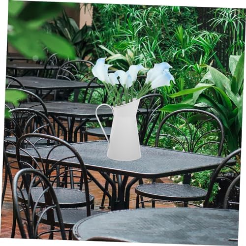 Retro Flower Jug Iron Vase with Side Handle for Balcony and Desktop Display