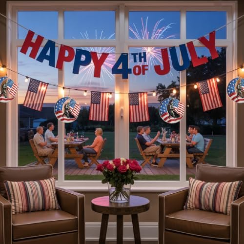 4-Inch Patriotic Soldier Moon Acrylic Hanging Decoration