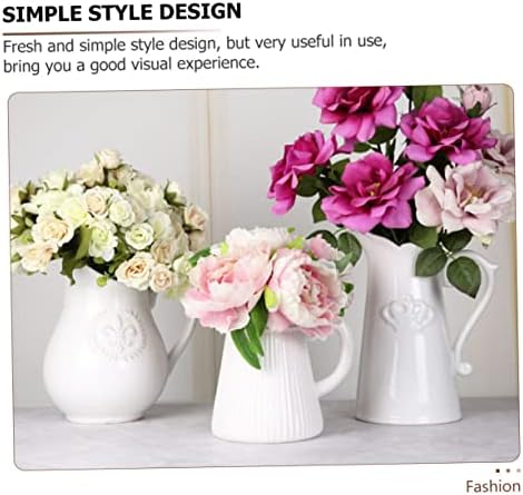 STOBAZA Elegant Ceramic Relief Milk Jug Vase