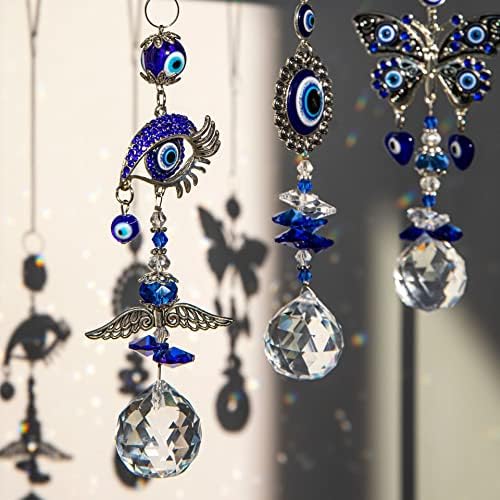 Evil Eye Crystal Wind Chimes for Window and Home Decor