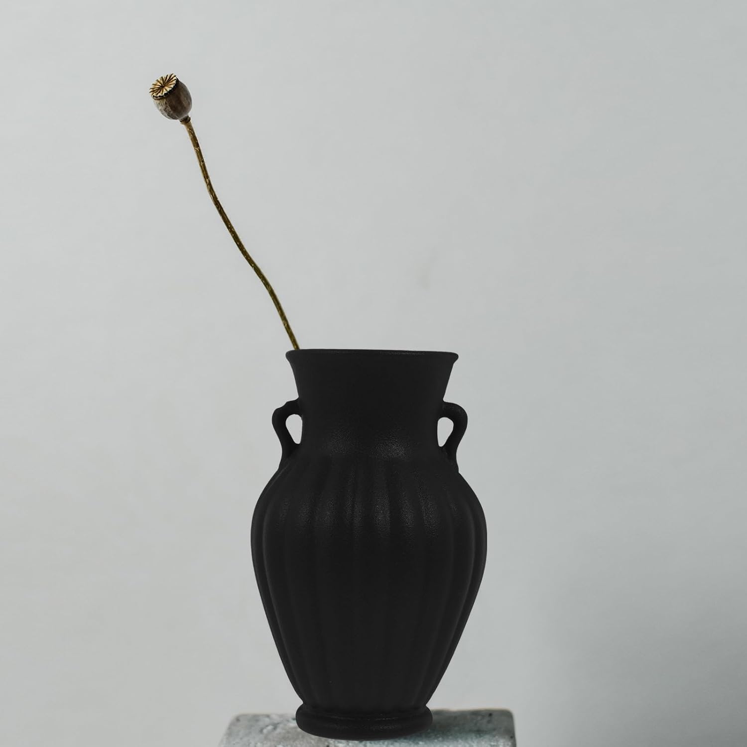VOSAREA White Ceramic Floral Pitcher Vase