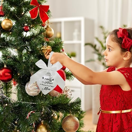 Clear Christmas Memorial Ornament with Angel and Bow
