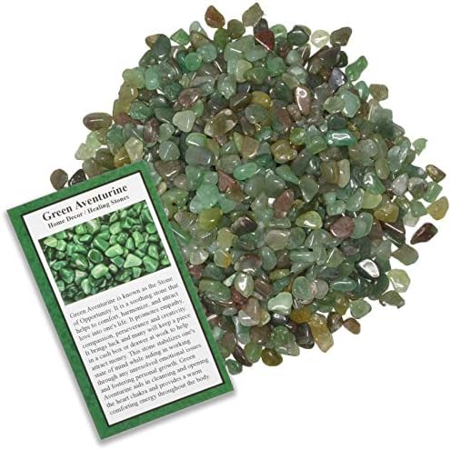 Fantasia 1 lb Tumbled Green Aventurine Chip Stones for Indoor Fountains