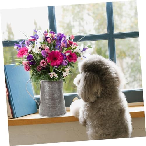 STOBAZA Vintage Flower Pot Iron Pitcher Decorative Vase Country Style Planter Home Decor Accessory