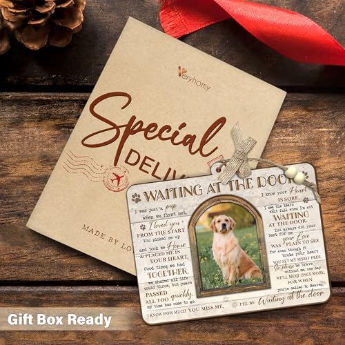 Dog Memorial Gift - Waiting at The Door Wooden Ornament