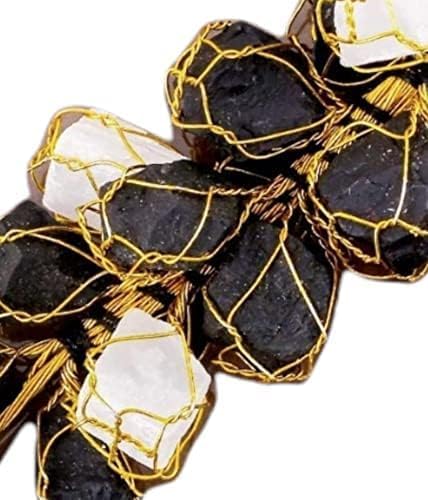 FIRSTRAY Natural Black Tourmaline and Selenite Hanging Ornament
