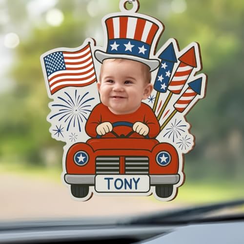Customizable Baby 4th of July Car Hanging Ornament