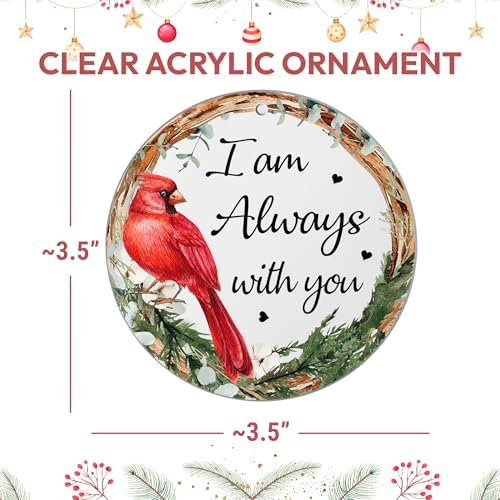 HYTURTLE Memorial Cardinal Christmas Ornament - Sympathy Gift for Loss of Loved Ones
