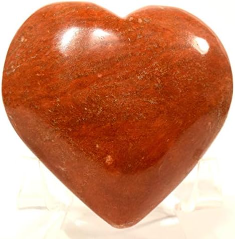 62mm Peruvian Orange Jasper Puffy Heart Crystal