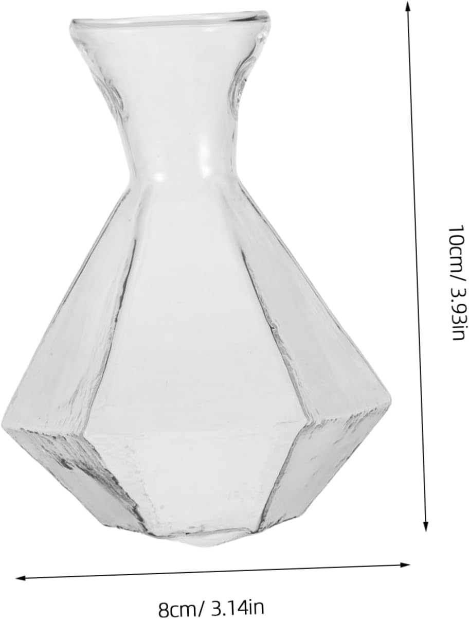 2pcs Glass Bud Vase for Plant Propagation Vintage Style Home Office Decor