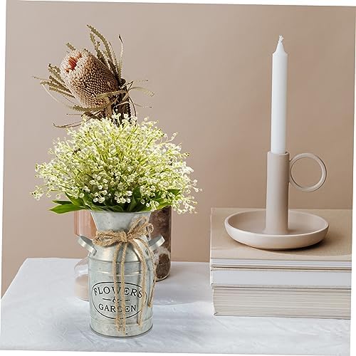 STOBAZA Vintage Metal Flower Bucket Planter for Dried and Fresh Flowers