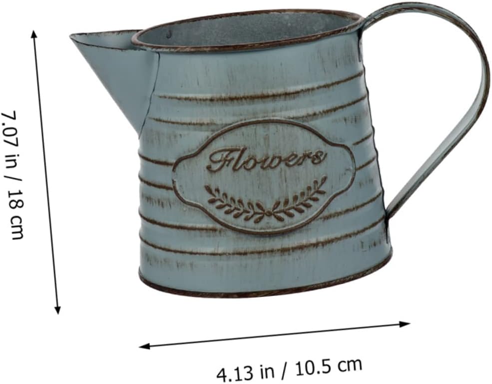 Antique Style Flower Pot Tinplate Vase for Home Decor