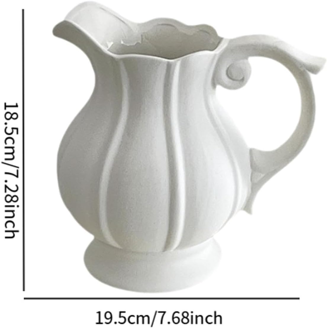 Fenteer Ceramic Flower Vase Jug Pitcher Decorative Vase for Home and Cafe