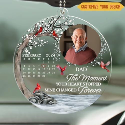 Personalized Memorial Car Ornament - Heart Stopped Moment