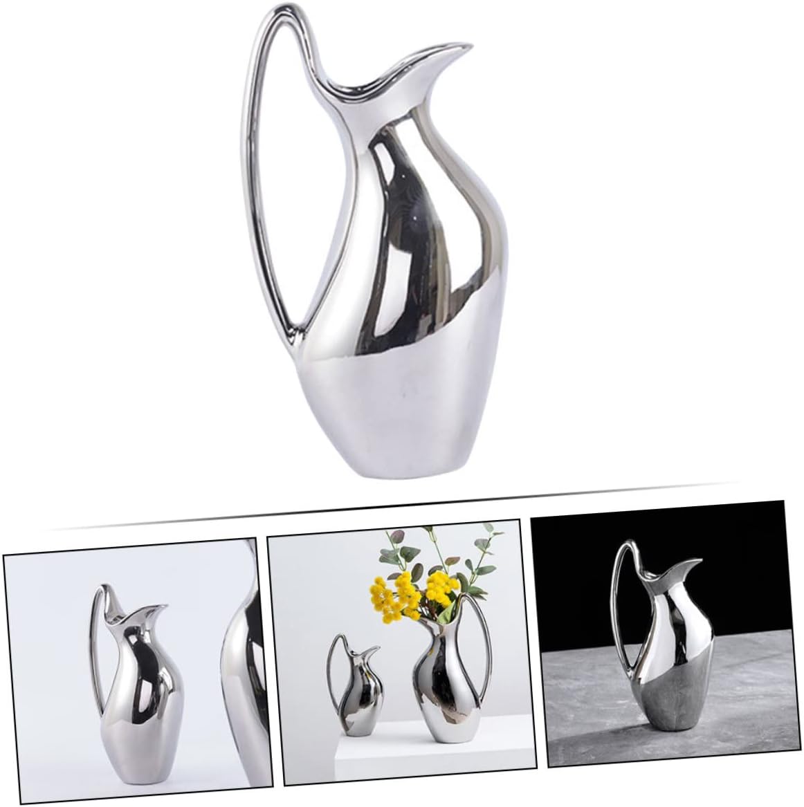 Floral Pitcher Shape Ceramic Decor Statue