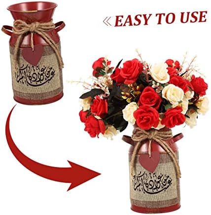 Rustic Vintage Iron Flower Bucket Pot Dried Flower Container