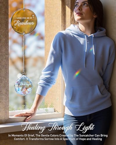 Modern Memorial Gift 40mm Crystal Suncatcher Rainbow Maker