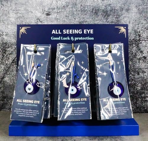 Ebros Gift All Seeing Eye Talisman Set with Display Stand